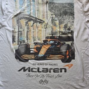 McLaren Men’s Short Sleeve Graphic Tee — White with Orange & Black